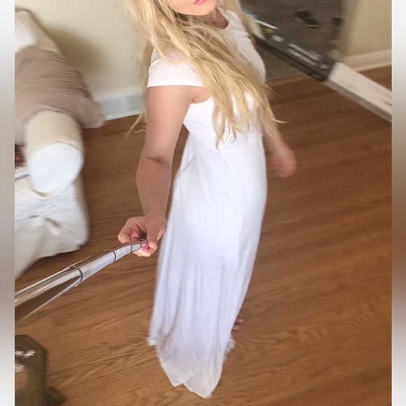 Angel Mermaid Goddess ! White Maxi Hi Lo Gown - wedding bride bridal - Picture 5 of 11